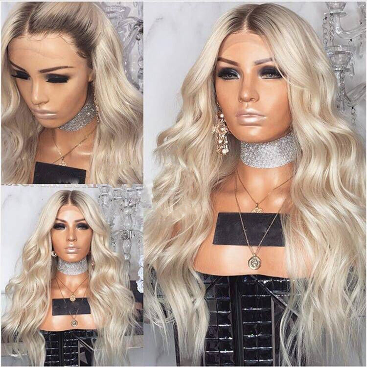 European and American blonde long curly wigs European and American blonde long curly wigs